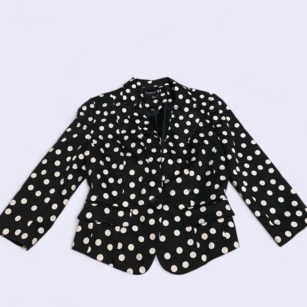 Y2K Forever 21 Black Polka Dot Women's Blazer